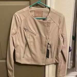 Beige faux leather jacket